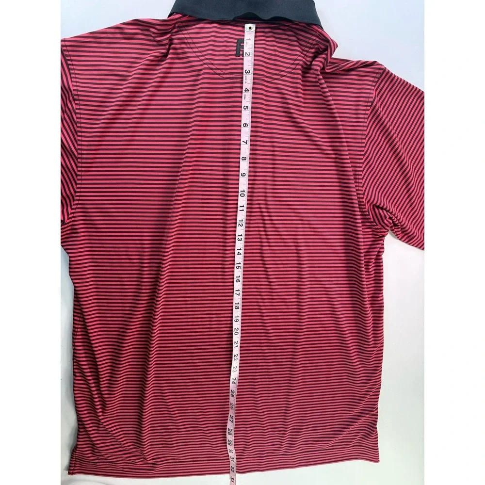 FootJoy ProDry Lisle Pine Valley Red Striped Performance Golf Polo XL - Picture 8 of 13